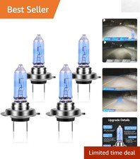 4 Pack H7 Halogen Headlight Bulbs - 1500 Lumens Easy Plug And Play Long Life