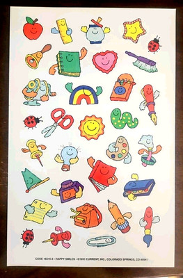 Current Catalog HAPPY SMILESstickers, school themed stickers
