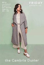 The Cambria Duster Womens Jacket Coat Sewing Pattern XS 4X Friday Pattern Co