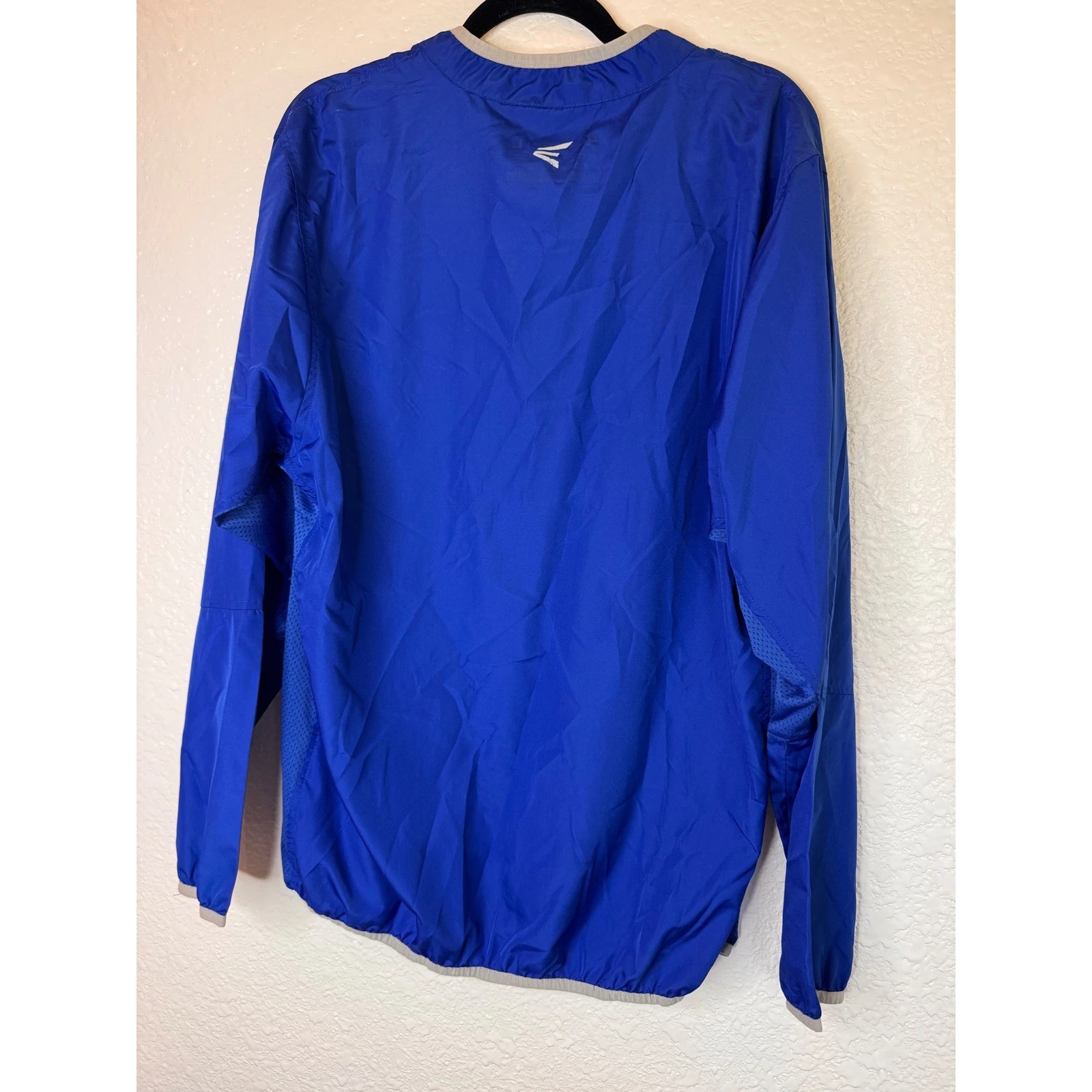 Easton Windbreaker Jacket Mens Large Blue Good Quarter Zip Mesh Performance - product detail image 5