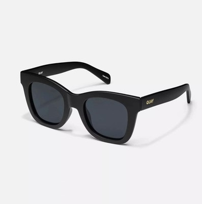 New QUAY Australia After Hours Matte Black Square Frame Smoke Lens Sunglasses