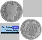 Antique 1910 D⌛US Denver Mint Silver Barber Dime🪙Antique🪙