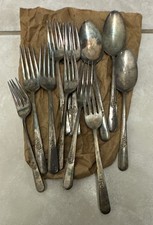 1847 Rogers Bros Silverplate Forks & Spoons Lot 1900-1940 Antique Flatware