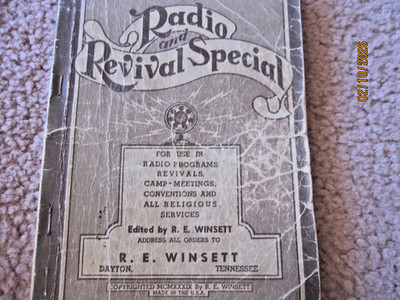 Radio and Revival Special/ R. E. Winsett 1939 /well used hymnal