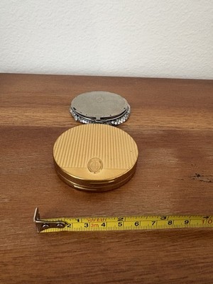 Vintage Compacts Lot Of 2 - Coty French Flair, 1950s Chic Brass And Silver