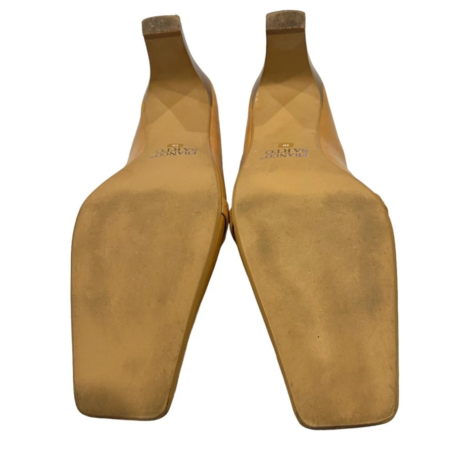 Franco Sarto camel mules Top stitching 3” block heel size 9 slip ons - Image 2 of 4