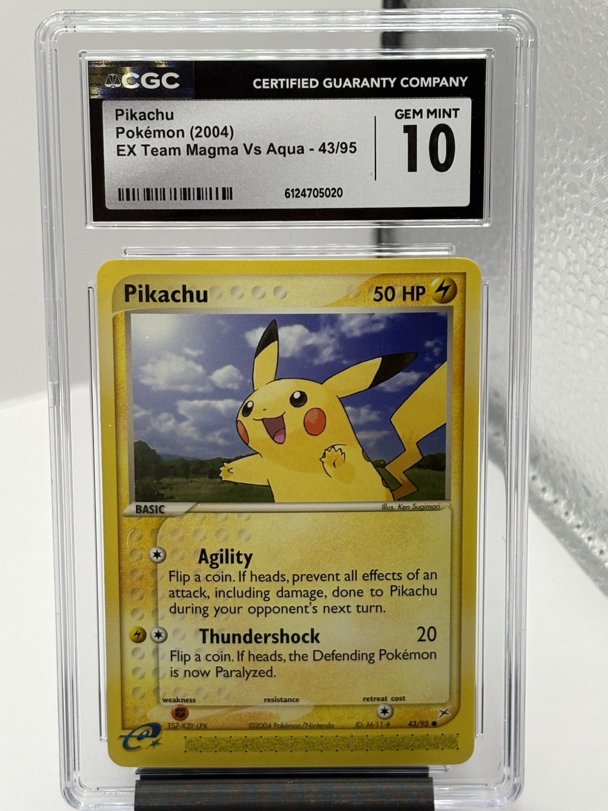 2004 Pokemon Pikachu Common EX Team Magma Vs Aqua 43/95 CGC 10 GEM MINT