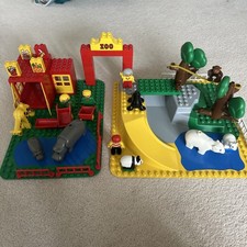 Duplo Vintage Maxi Zoo inc animals, trees, monkey, trough, figures Set 2669
