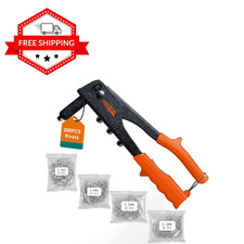 HEAVY HAND RIVETER RIVET GUN Professional Pop Rivet Gun Kit with 200pcs Rivets