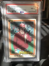 1981 Donruss Baseball Pete Rose (See Card 371 On Back) #131 PSA 8