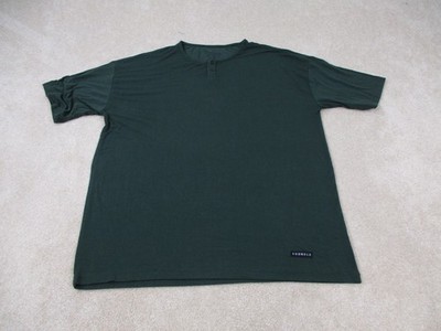YoungLA Shirt Mens Medium Green Henley Oversized Lightweight Athletic Adult