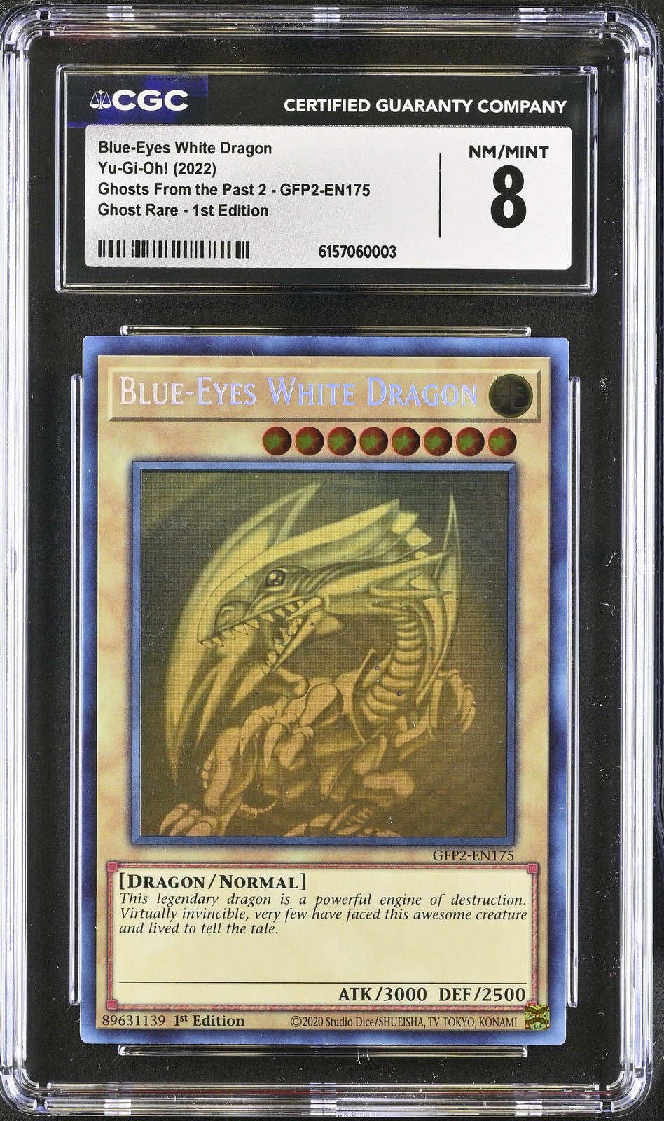 Blue-Eyes White Dragon GFP2-EN175 1st Edition Ghost Rare Yu-Gi-Oh! CGC 8 *003