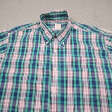 Brooks Brothers Shirt Mens Large Plaid Long Sleeve Button Up Supima Cotton