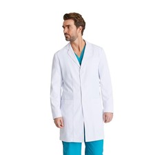 BARCO Verse Lab Coat for Men - Professional, 3-Pocket, 3-Button Closure Long ...