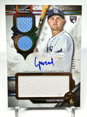 2024 Topps Triple Threads Curtis Mead Rookie Auto Relic Player Worn /99 On Card