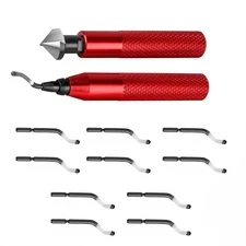 Deburring Tool Countersink Hand Reamer with 10PC Extra Blades Kit for Metal Work