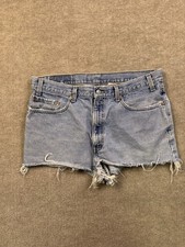 VTG LEVI'S 550 Distressed Cut-Off Jean Shorts W 36 (Marked W 38) Denim ALTERED