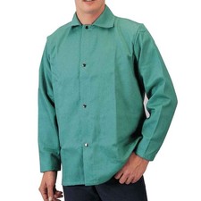 Tillman 6230 30" 9 oz. Green FR Cotton Welding Jacket Large