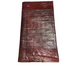 Vintage Eel Skin Checkbook Cover Wallet Holder Burgundy 4  x7.5  