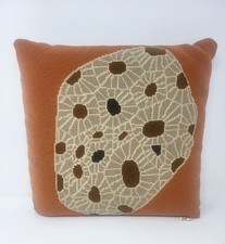 Groovy 1970s Vintage Cushion Pillow Handmade Embroidered Crochet Boho Hippy