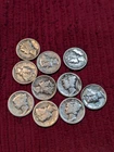 Lot of 10 Mercury Dimes Mixed 90% Silver Coins -