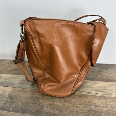 Tuscany Leather Convertible Backpack Purse  Italy Cognac Brown Leather
