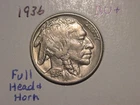 1936 BUFFALO NICKEL NICE BU + BETTER DATE PQ LUSTER NICE COIN FULL HORN