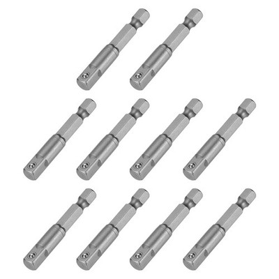 10pcs Adapter for Socket 1/4'' Drive Square 1/4'' Stem 2'' Extension