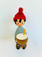 VTG Swedish Folk Art Tomte Wooden Christmas Figurine Scandinavian Hand Crafted