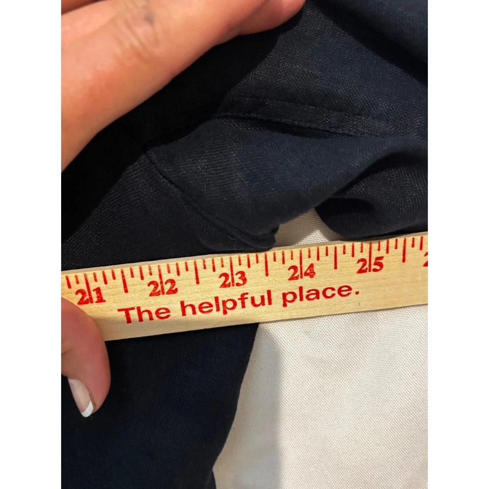 Chaqueta Blazer AlfanI Mujer Azul Marino Lino Botón Plus Talla 16 Cápsula Dinero Antiguo Foto 4 de 4