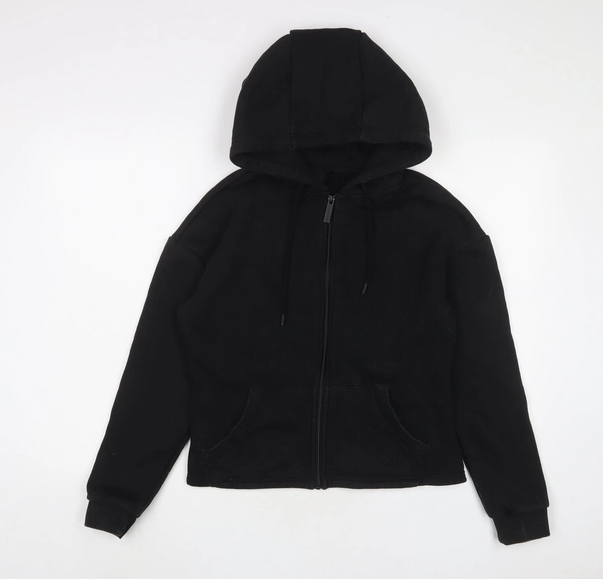 Sweat à Capuche Zippé USA PRO Femme - Noir Oversized - Taille 14