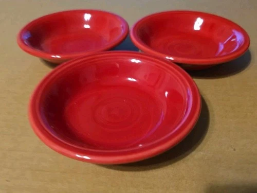 FIESTAWARE Scarlet Red Small Dessert Bowl Lot Of 3 Homer Laughlin USA  Fiesta