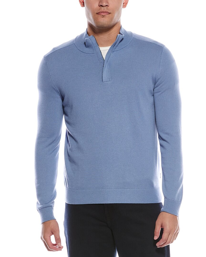 Boss Hugo Boss Lorman-D Wool-Blend 1/4-Zip Sweater Men's Blue Xxl
