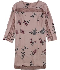 Alfani Womens Illusion Lace Shift Dress, pink, 14