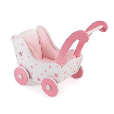 Bayer Chic 2000 Holz-Puppenwagen Stars pink Schiebehöhe 43 cm Lauflernwagen NEU