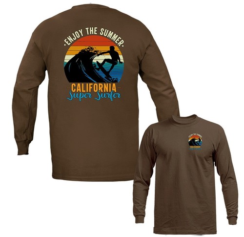 Enjoy The Summer California Surf Surfing Long Sleeve - Picture 4 of 14