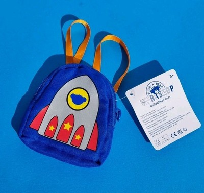 Build A Bear Mini Blue Rocket Bag Brandneu mit Etikett ca. 15 cm Carrie Schultasche 
