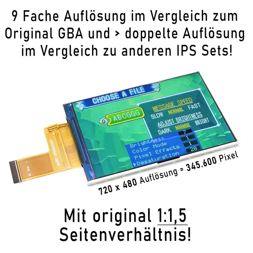 HISPEEDIDO GBA IPS Display Set V5 + Gehäuse Drop In Laminated Gameboy Advance - Bild 4 von 4