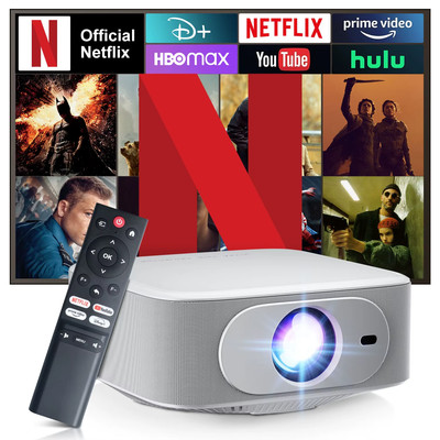 P92MAX Android13 Smart Projector Netflix Officially Licensed HD 1080P BT5.2 Wifi