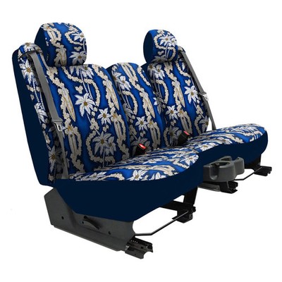 For BMW 330Ci 06 Dash Designs Hawaiian 1st Row Surf City Blue Custom Seat Covers