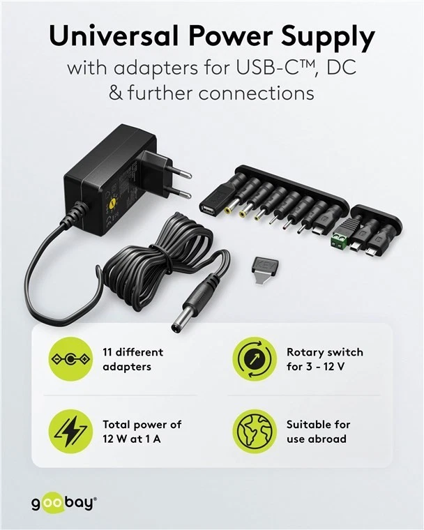 Universal Stecker Netzteil 1000mA 1A 3V 4,5V 5V 6V 7,5V 9V 12V Adapter USB C - Bild 2 von 4