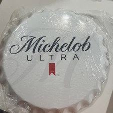 Michelob Ultra Wall Beer Sign Bottle Cap 3-dimensional Metal 16" DiameterBarsign