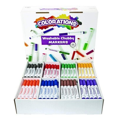 Colorations Washable Chubby Markers (Pack of 200), Classic Colors, Washable Bulk