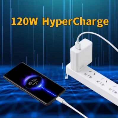 120W Charger Turbo Fast Charge EU Hypercharge Gan Adapter For Redmi Note 11 12