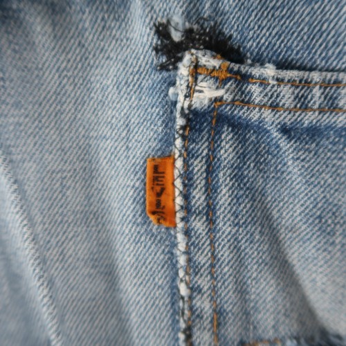 Parches de jeans vintage años 60 70 Levi’s 646 Big E naranja pestaña 32x30 acampanados reparados - Imagen 19 de 21