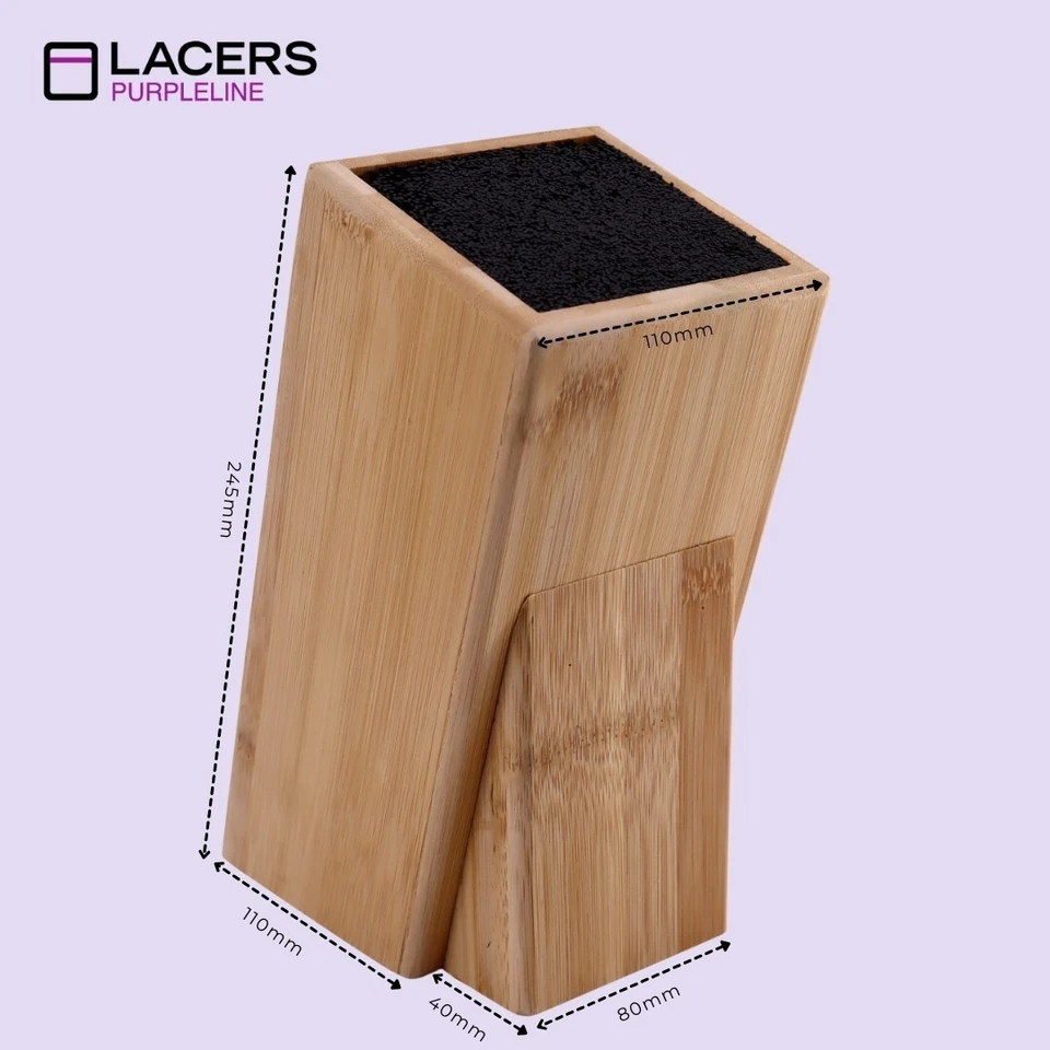 Lacers PurpleLine Messerblock Bambus mit Borsteneinsatz OHNE MESSER / Universal - Bild 3 von 4