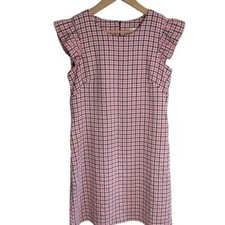 Eliza J Cap Sleeve Gingham Plaid Jacquard dress, size 6