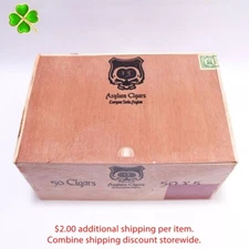 Asylum 13 50 x 5 Empty Wood Cigar Box 8.25" x 5.5" x 4.25"