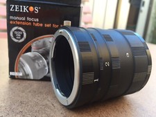 NEW Zeikos Manual Focus Extension Tube For Nikon 12/20/36 3 Piece Set 