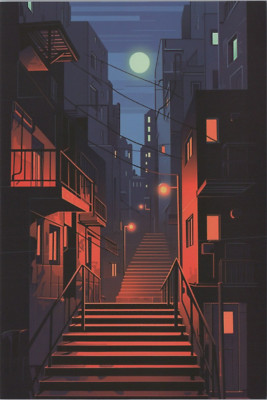 The Exorcist Type Stairs at Night Vibe ~ New 2024 Image Card 4''x6'' 12025.3